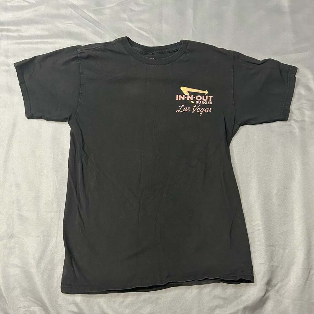 In-N-Out Burger Las Vegas Classic Car Art Mike Rider Black T-Shirt Men's Small